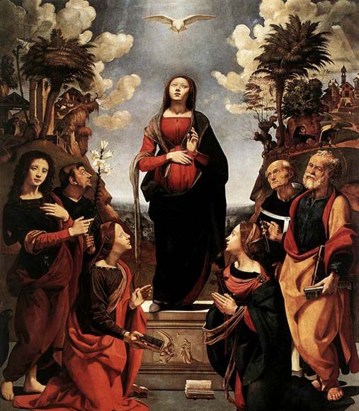 Immaculate Conception with Saints